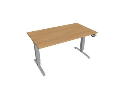 Pracovný stôl Motion, PO, 3S, 140x61 - 128x80 cm, dub/sivá