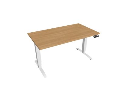 Pracovný stôl Motion, PO, 3S, 140x61 - 128x80 cm, dub/biela