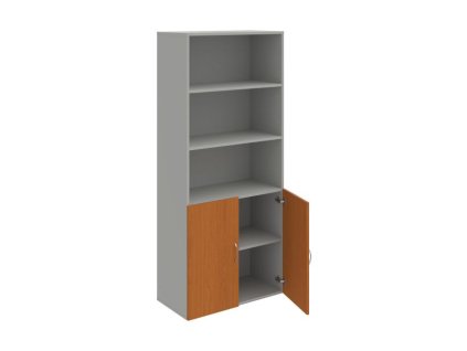 Policová skriňa Drive, 80x185x42 cm, čerešňa/sivá