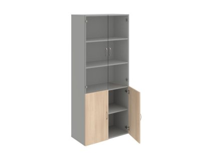 Policová skriňa Drive, 80x185x42 cm, agát/sivá