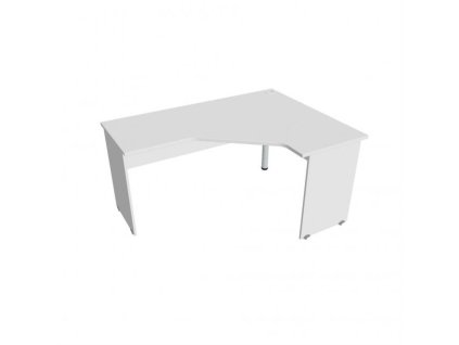 Pracovný stôl Gate, ergo, ľavý, 160x75,5x120 cm, biely/biely