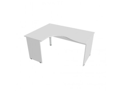 Pracovný stôl Gate, ergo, pravý, 160x75,5x120 cm, biely/biely