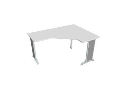 Pracovný stôl Flex, ergo, ľavý, 160x75,5x120 (60x60) cm, biela/kov
