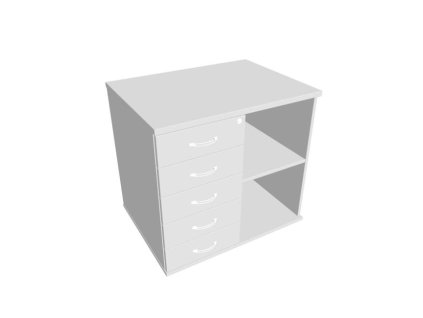 Prídavná skriňa k stolu Hobis, zámok, L, biela