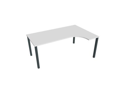 Pracovný stôl Uni, ergo, ľavý, 180x75,5x120 cm, biela/čierna