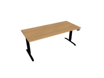 Pracovný stôl Motion, PO, 2S, 180x70,5-120,5x80 cm, dub/čierna