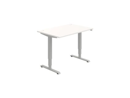 Pracovný stôl RUN, ZO, 3S, 120x64,5-130,5x80 cm, biela/sivá