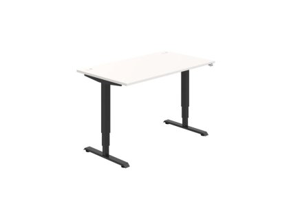 Pracovný stôl RUN, ZO, 3S, 140x64,5-130,5x80 cm, biela/čierna