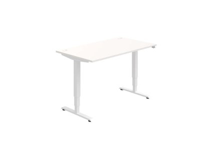 Pracovný stôl RUN, ZO, 3S, 140x64,5-130,5x80 cm, biela/biela