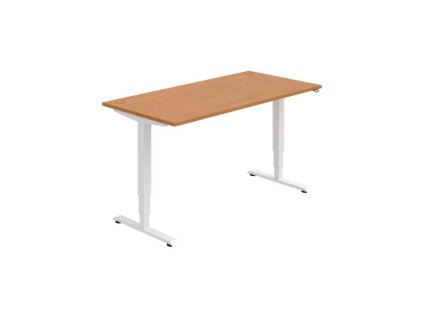 Pracovný stôl RUN, ZO, 3S, 160x64,5-130,5x80 cm, jelša/biela