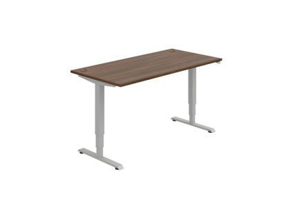 Pracovný stôl RUN, ZO, 3S, 160x64,5-130,5x80 cm, orech/sivá