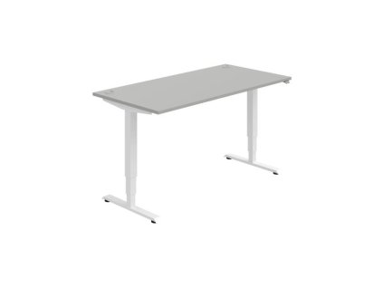 Pracovný stôl RUN, ZO, 3S, 160x64,5-130,5x80 cm, sivá/biela