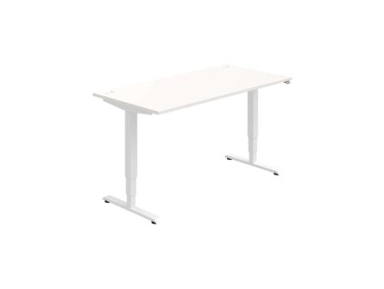 Pracovný stôl RUN, ZO, 3S, 160x64,5-130,5x80 cm, biela/biela