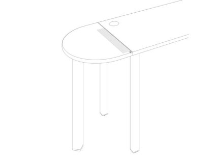 Spájací uholník Uni pre stoly 60 cm
