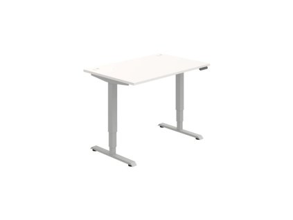 Pracovný stôl RUN, PO, 3S, 120x64,5-130,5x80 cm, biela/sivá