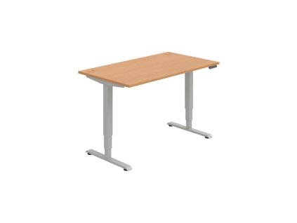 Pracovný stôl RUN, PO, 3S, 140x64,5-130,5x80 cm, buk/sivá