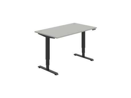 Pracovný stôl RUN, PO, 3S, 140x64,5-130,5x80 cm, sivá/čierna