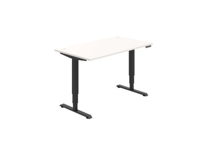 Pracovný stôl RUN, PO, 3S, 140x64,5-130,5x80 cm, biela/čierna