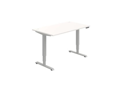 Pracovný stôl RUN, PO, 3S, 140x64,5-130,5x80 cm, biela/sivá