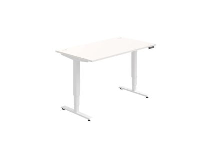 Pracovný stôl RUN, PO, 3S, 140x64,5-130,5x80 cm, biela/biela