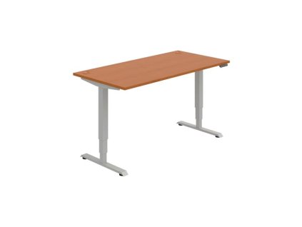 Pracovný stôl RUN, PO, 3S, 160x64,5-130,5x80 cm, čerešňa/sivá