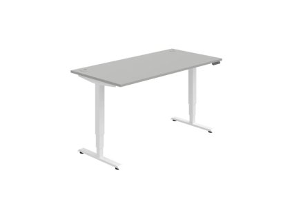 Pracovný stôl RUN, PO, 3S, 160x64,5-130,5x80 cm, sivá/biela