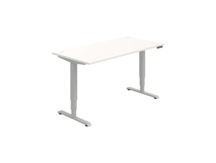 Pracovný stôl RUN, PO, 3S, 160x64,5-130,5x80 cm, biela/sivá