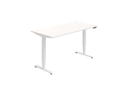 Pracovný stôl RUN, PO, 3S, 160x64,5-130,5x80 cm, biela/biela