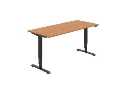 Pracovný stôl RUN, PO, 3S, 180x64,5-130,5x80 cm, jelša/čierna