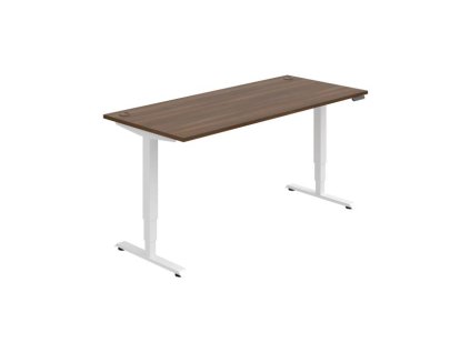 Pracovný stôl RUN, PO, 3S, 180x64,5-130,5x80 cm, orech/biela