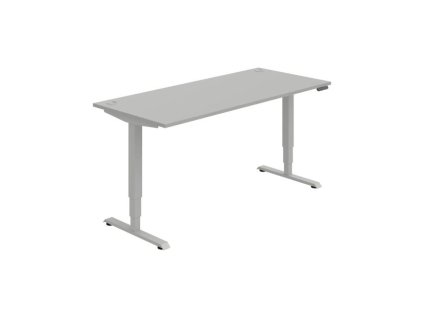 Pracovný stôl RUN, PO, 3S, 180x64,5-130,5x80 cm, sivá/sivá