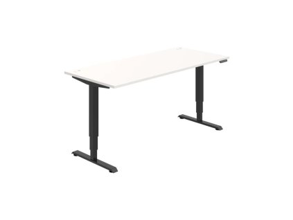 Pracovný stôl RUN, PO, 3S, 180x64,5-130,5x80 cm, biela/čierna