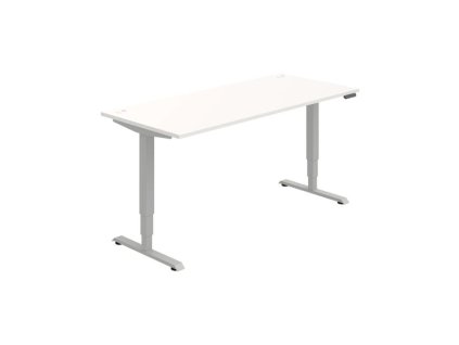 Pracovný stôl RUN, PO, 3S, 180x64,5-130,5x80 cm, biela/sivá