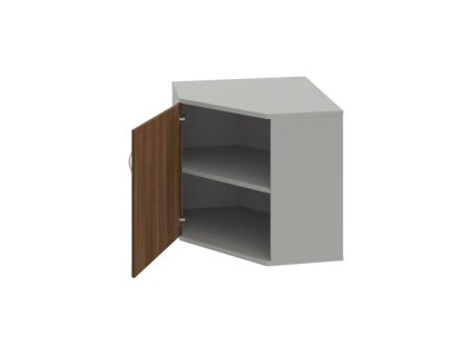 Policová skriňa Strong L, 80x76,8x40 cm, orech/sivá