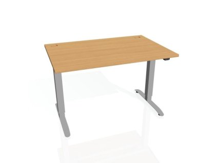 Pracovný stôl Motion, ZO, 3S, 120x61 - 128x80 cm, buk/sivá