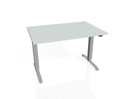 Pracovný stôl Motion, ZO, 3S, 120x61 - 128x80 cm, sivá/sivá