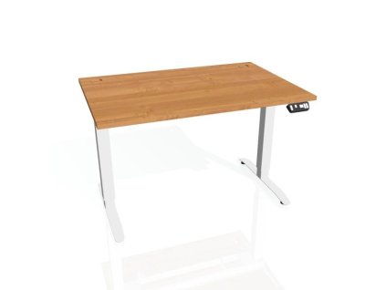 Pracovný stôl Motion, PO, 3S, 120x61 - 128x80 cm, jelša/biela