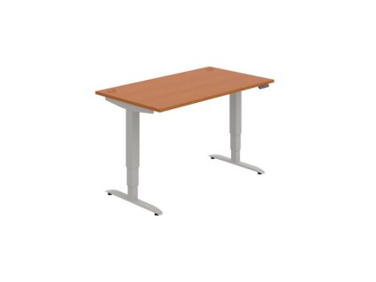 Pracovný stôl Motion, PO, 3S, 140x61 - 128x80 cm, čerešňa/sivá