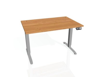 Pracovný stôl Motion, PO, 3S, 160x61-128x80 cm, jelša/sivá
