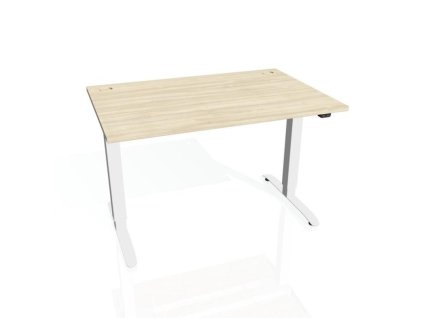 Pracovný stôl Motion, ZO, 3S, 180x61 - 128x80 cm, agát/biela