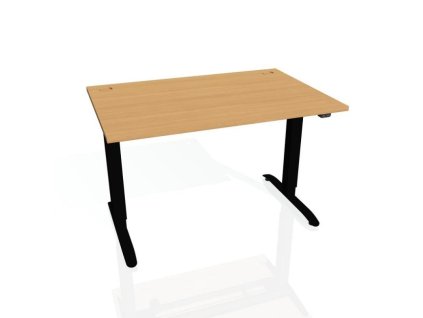 Pracovný stôl Motion, ZO, 3S, 180x61 - 128x80 cm, buk/čierna