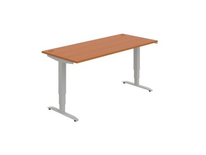 Pracovný stôl Motion, ZO, 3S, 180x61 - 128x80 cm, čerešňa/sivá