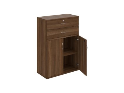 Policová skriňa Strong, zámok, 80x115,2x40 cm, orech/orech