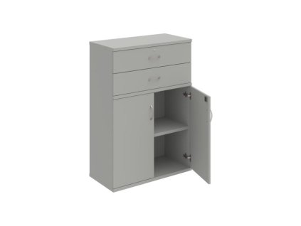 Policová skriňa Strong, zámok, 80x115,2x40 cm, sivá/sivá