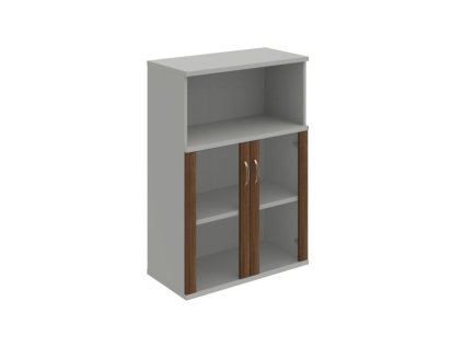 Policová skriňa Strong, 80x115,2x40 cm, orech/sivá