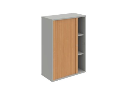 Policová skriňa Strong L, 80x115,2x40 cm, buk/sivá