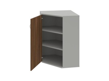 Policová skriňa Strong L, 80x115,2x40 cm, orech/sivá