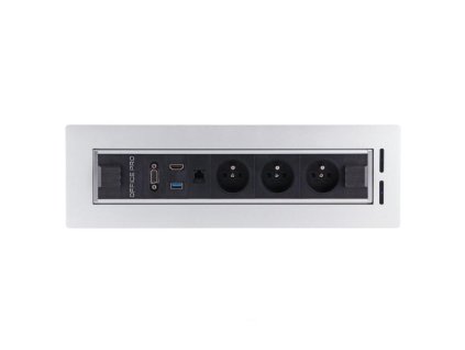 Zásuvkový elektr. otočný panel Vault V014, strieborný