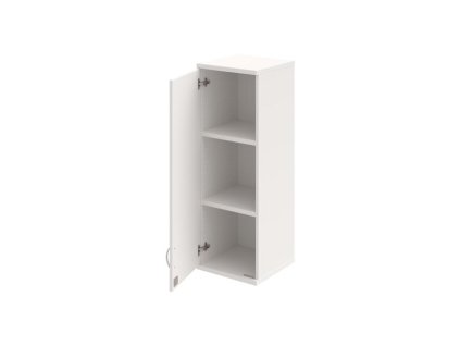 Policová skriňa Strong, zámok, L, horná, 40x115,2x40 cm, biela/biela