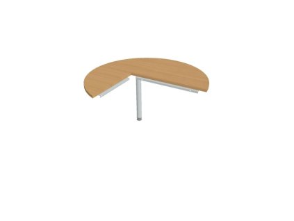 Doplnkový stôl Cross, pravý, 120x75,5x(60x80) cm, buk/kov